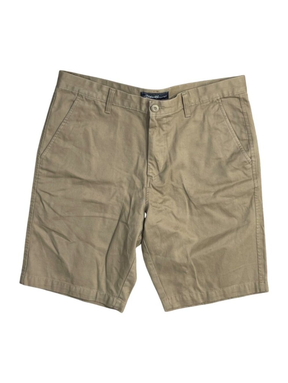 New Eddie Bauer Men's Chino Shorts Size 34 Classic Khaki 11" Cotton
